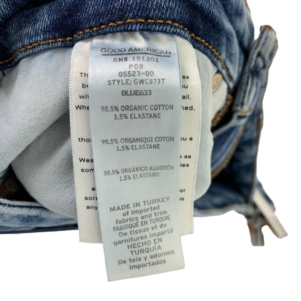 Good American Womens Good Waist Crop Jeans Sz 4 Blue High Rise Stretch - Picture 8 of 9